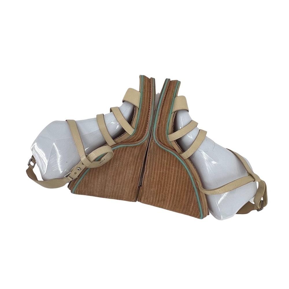 rag & bone Tan Exclusive Wood Wedge Strappy Platform Sandals Size 9 Women’s - Picture 7 of 10